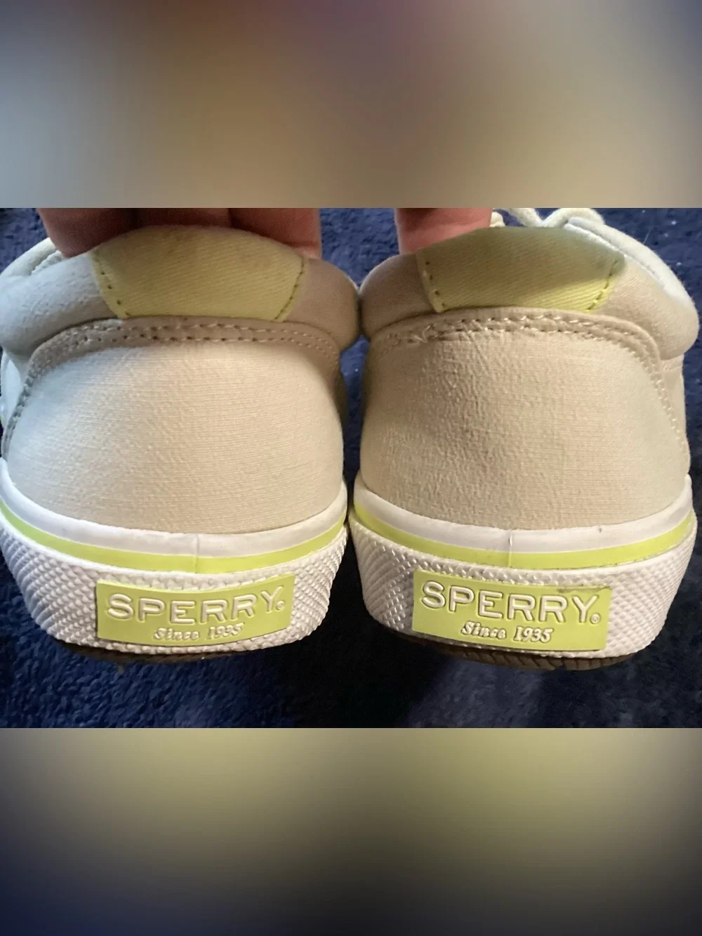 Sperry Men’s Halyard CVO Shoes STS25078, Bone Beige Neon Yellow 8